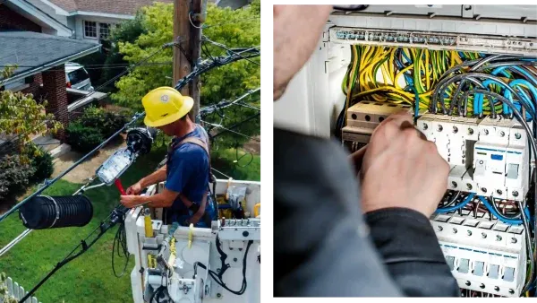 Electrician repairing